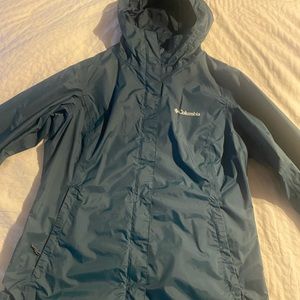 Blue Columbia rain jacket